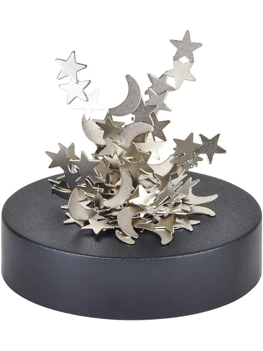 Silver Star & Moon Magnetic Sculpture Desk Toy
